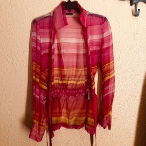 Akris collared over lay long sleeve